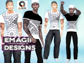 Sims 4 — Men Akademiks Bandana Tee 1 by emagin3602 — Designed by Emagin Designs
