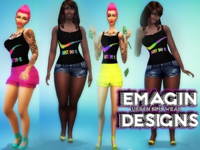 Sims 4 — Ladies Just DO It Colorful Tank 2 by emagin3602 — Designed by Emagin Designs