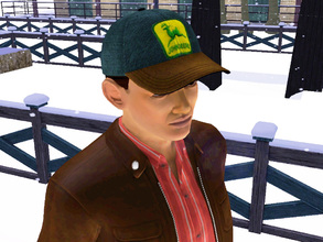 Sims 3 — John Deere Hat for male sims by kalamitykt — Not all sims are high fashion, so I added a John Deere embroidered