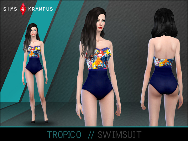 Sims 4 — Tropico Swimsuit for Women by SIms4Krampus — This is a stand alone swimsuit for women with a lovely bright