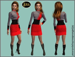 Sims 2 — ASA_Dress_322_AF by Gribko_Sveta — Knitted dress with boots for women TS2