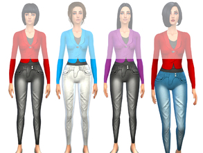 Sims 4 — Denim jeans  by Weeky — Denim jeans in 3 colors for teens,adults and elders. Handpainted by me.