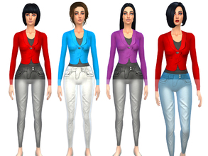 Sims 4 — Sweet Blazer by Weeky — Blazer in 3 colors for teens, adults, elders. No new mesh.