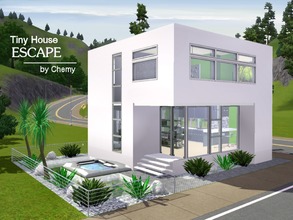 Sims 3 — Tiny House ESCAPE by chemy — This modern tiny house has a lot to offer with 2 bedrooms, open concept kitchen,