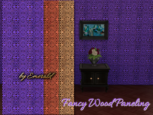 Sims 4 — Fancy exotic wood paneling by Emerald — Create a visual art with these Fancy Exotic paneling !!!