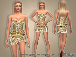 Sims 4 — Set23- Modern Queen Gold Designer Dress by Cleotopia — This dress will show everyone who's the queen and your
