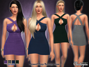 Sims 4 — Set24- Crossed Straps Bandage Dress by Cleotopia — A modern, sexy and flattering dress for any sims' body type.