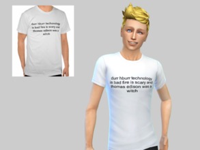 Sims 4 — durr hburr technology is bad - Male by simmi98x — durr bhurr technology is bad fire is scary and thomas edison