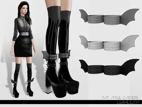 Sims 3 — LeahLillith Bat Ankle Garters by Leah_Lillith — Bat Ankle Garters fully recolorable hope you'll enjoy^^