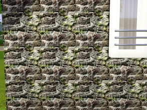 Sims 3 — Charming old wall by Prickly_Hedgehog — A cute old stone wall with grass growing on it