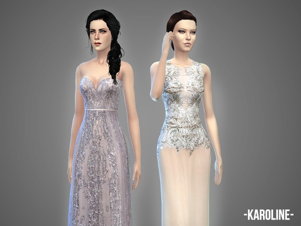 Sims 4 — Karoline - gown set by -April- — Hey! This set consists of 2 gowns - both have new meshes and 3 color options