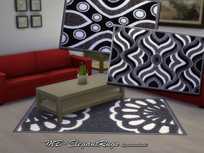 Sims 4 — MB-ElegantRugs by matomibotaki — MB-ElegantRugs,elegant black-and-white rugs with 3 abstract designs to give