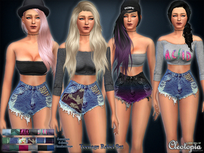 Sims 4 — Set25- Teenage Rebel Casual Set by Cleotopia — This set is an ultimate reflection of the cool, rebellion and