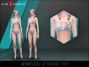 Sims 4 — Jeweled Bikini Top by SIms4Krampus — This is a stand alone jeweled bikini top for women. The jeweled design
