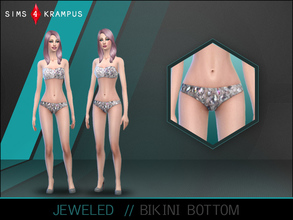 Sims 4 — Jeweled Bikini Bottom by SIms4Krampus — This is a stand alone jeweled bikini bottom for women. The jeweled
