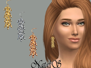 Sims 4 — NataliS_Cascades linear drop earrings FA-FE by Natalis — Cascades shining metallic droplets linear drop