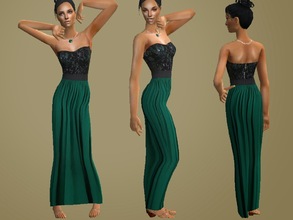 Sims 2 — Green dress (no mesh needed) by grecadea2 — A dress that is inspired by Monsoon. It needs no mesh (no mesh