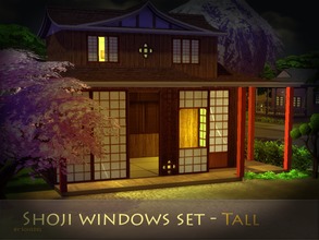 Sims 4 — Shoji windows set - Tall by Schedels-Asylum — hello This is a third part of shoji windows sets. The tallest one.