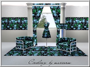 Sims 3 — Circling_marcorse by marcorse — Geometric pattern: layers of circle shapes in green, blue and black
