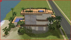 Sims 2 — Modern Bachelor Villa by RamboRocky90 — A simple modern styled house near the beach.