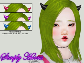 Sims 3 — Yume - Simply Horns by Zauma — Hello ^^ New acc with new mesh. Simply side horns, you can move, rotate and scale