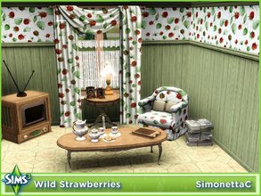 Sims 3 — Wild Strawberries by SimonettaC — Wild juicy strawberries. Spread amongst leaves on a fresh white fabric. The