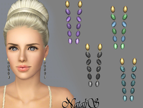 Sims 3 — NataliS Gemstones drop earrings FA-YA by Natalis — Perfectly jewelry for special occasions. Long gemstone drop