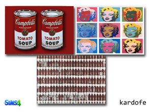 Sims 4 — kardofe_Prints Andy Warhol by kardofe — Tables with paintings by Andy Warhol