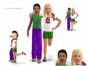 Sims 3 — We're best friends: 3 child poses by Strawberry_Cheesecake — Hey there! I created 3 poses for childs, pose 1 and