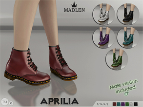 Sims 4 — Madlen Aprilia Boots by MJ95 — Madlen Aprilia Boots Another gorgeous boots for your sim. These come in 6 colors
