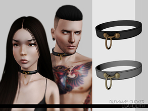 Sims 3 — LeahLillith Runaway Choker by Leah_Lillith — Runaway Choker 2 recolorable areas avilable for males and females