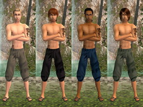 Sims 2 — Summer Boy Shirtless Set by zaligelover2 — For AM. Tattoos included.