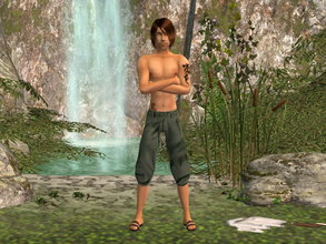 Sims 2 — Summer Boy Shirtless Set - grn by zaligelover2 — For AM. Tattoos included.