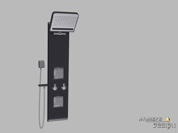Sims 4 — Altara Shower Panel by NynaeveDesign — Stainless steel rainfall, waterfall, shower panel massage system. Located