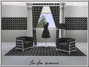 Sims 3 — Cross Bows_marcorse by marcorse — Geometric pattern: geometric design on black - white ribbons and bows