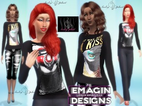 Sims 4 — Ladies Baby Phat Tee 1 by emagin3602 — Designed by Emagin Designs http://www.thesims3.com/mypage/Emagin/mystudio