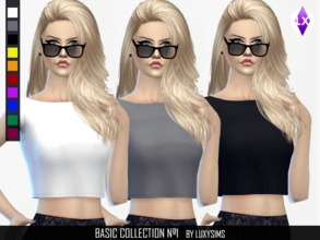 Sims 4 — Basic Short Shirt  by LuxySims3 — Basic shirt in different colors for female.