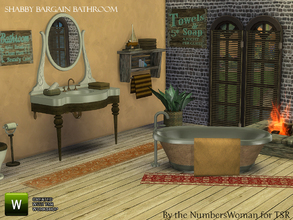 Sims 4 — Shabby Bargain Shabby Chic Bathroom  by TheNumbersWoman — Shabby is all we need to say. Chic is to make you