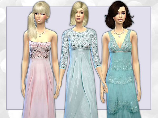 Sims 4 — jewelled Formal gowns by shanellesims — Beautiful Gowns Glitter and jewels 3 designs new mesh