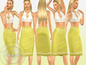 Sims 3 — Crop Top - Pencil Skirt (Gigi Hadid) by winnie017 — Recolorable New Mesh (Skirt)