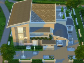 Sims 4 — Modern House Evita by Aliona7772 — A split-level modern house for a family. There is a spacious living room, a