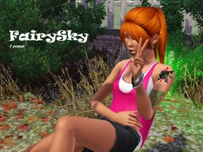 Sims 3 — FairySky pose pack by blams2 — A collection of 7 flying poses, including a couple one.