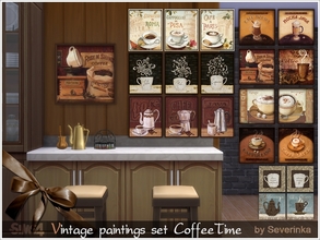 Sims 4 — Vintage paintings set Coffee Time by Severinka_ — Set of 21 paintings in vintage style. Ideal for the decoration