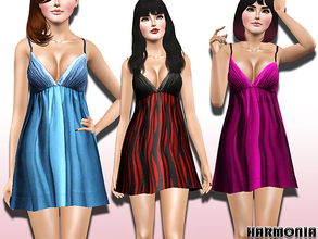 Sims 3 — Designer Tranquil Georgette Chemise by Harmonia — Pleated to perfection at the bodice and falling into a softly