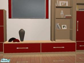Sims 2 — Magali Living recolour-red  - cabinet 3 by MysticVelvet — 