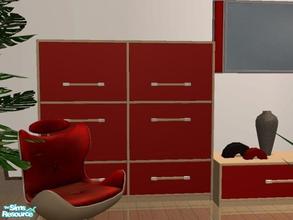 Sims 2 — Magali Living recolour-red  - Cabinet 1 by MysticVelvet — 