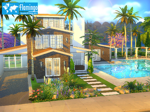 Sims 4 — Flamingo by brandontr — Flamingo is a residential lot for your sims. There is 3 bedrooms and 2 bathrooms. Nice