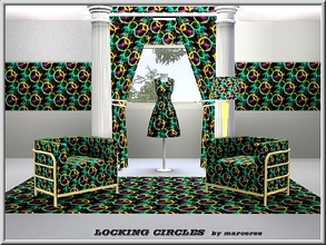 Sims 3 — Locking Circles_marcorse by marcorse — Geometric pattern: interlocking circles of purple, aqua and yellow on a