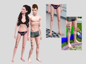 Sims 3 — Leg Tattoo  by ptrcj — Leg Tattoo for Male and Female YoungAdult and Adult This tattoo is like as socks It's my
