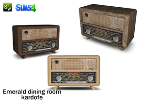 Sims 4 — kardofe_Emerald dining room_  radio by kardofe — Beautiful old radio, only decorative